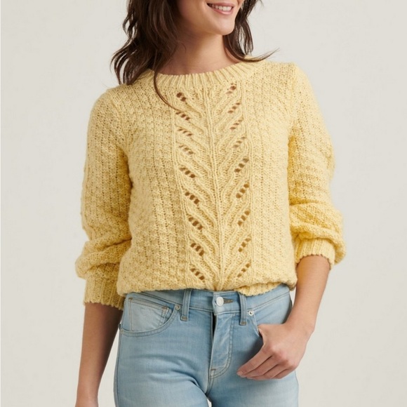 Luxe Pocket-Hem Sweater, Yellow